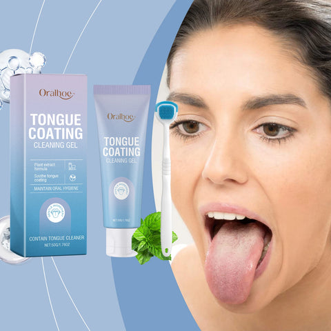 Tongue Cleaner For Remove Tongue Coating Inhibit Oral Bacteria Improve Bad Breath Freshener Tongue Cleansing Gel Toothbrush Set
