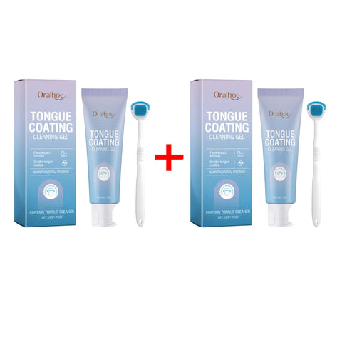 Tongue Cleaner For Remove Tongue Coating Inhibit Oral Bacteria Improve Bad Breath Freshener Tongue Cleansing Gel Toothbrush Set